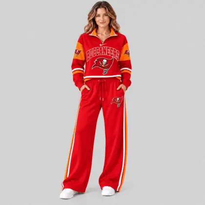 Tampa Bay Buccaneers | NFL Quarter Zip Wide Leg Pants Set