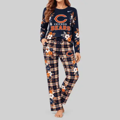 Chicago Bears | NFL Floral Plaid Pajama Set