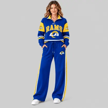 Los Angeles Rams | NFL Quarter Zip Wide Leg Pants Set