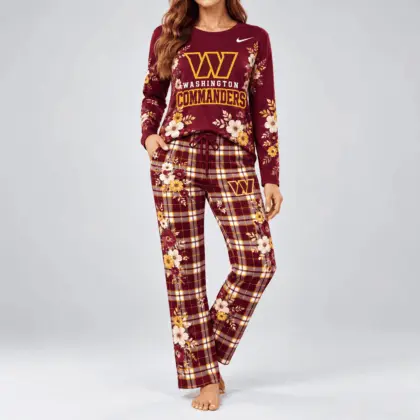 Washington Commanders | NFL Floral Plaid Pajama Set