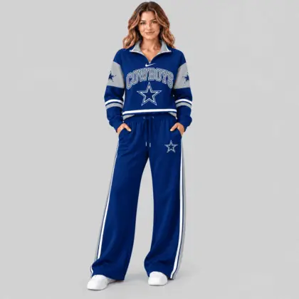 Dallas Cowboys | NFL Quarter Zip Wide Leg Pants Set