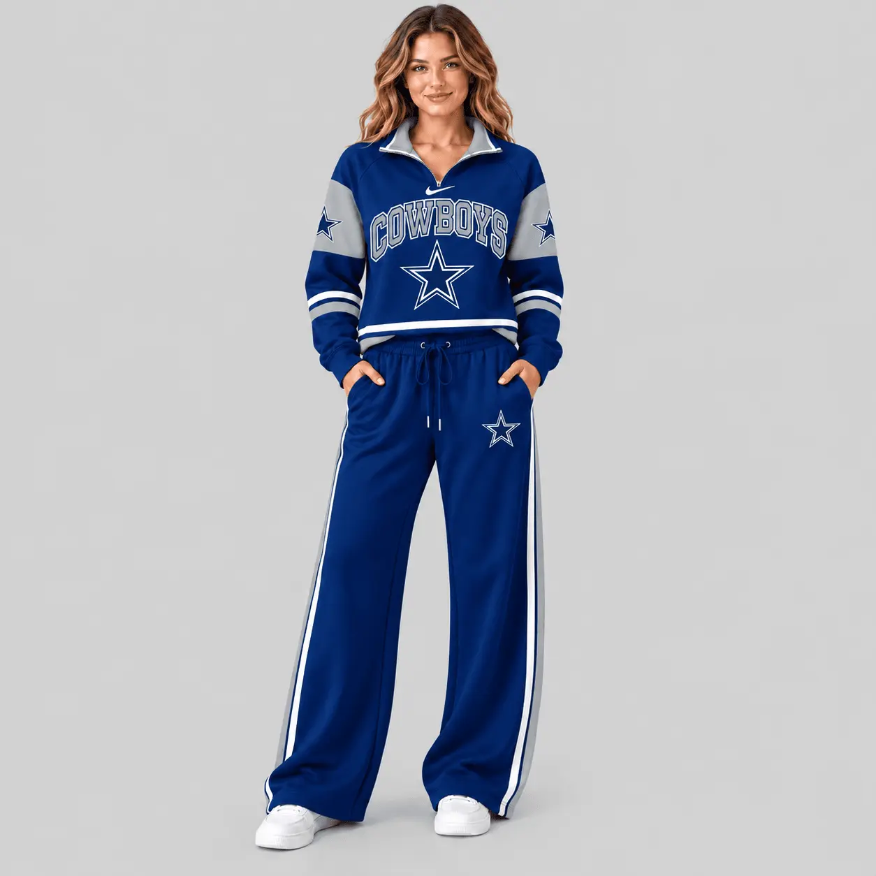 Dallas Cowboys | NFL Quarter Zip Wide Leg Pants Set
