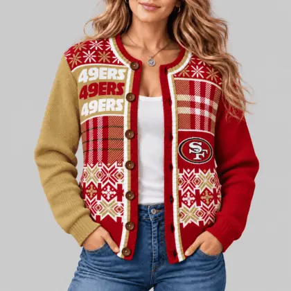 San Francisco 49ers | NFL Fair Isle Plaid Knit Cardigan