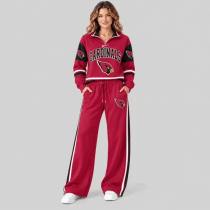 Arizona Cardinals | NFL Quarter Zip Wide Leg Pants Set
