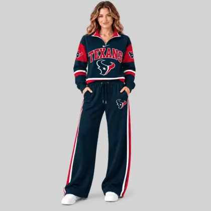 Houston Texans | NFL Quarter Zip Wide Leg Pants Set
