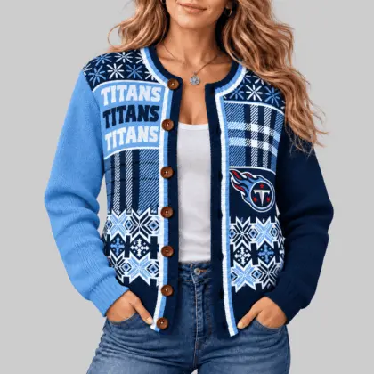Tennessee Titans | NFL Fair Isle Plaid Knit Cardigan