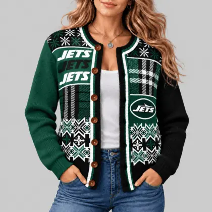 New York Jets | NFL Fair Isle Plaid Knit Cardigan