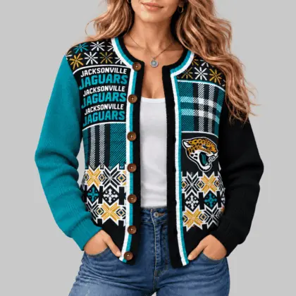 Jacksonville Jaguars | NFL Fair Isle Plaid Knit Cardigan