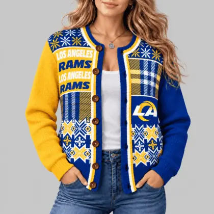 Los Angeles Rams | NFL Fair Isle Plaid Knit Cardigan