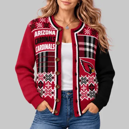 Arizona Cardinals | NFL Fair Isle Plaid Knit Cardigan