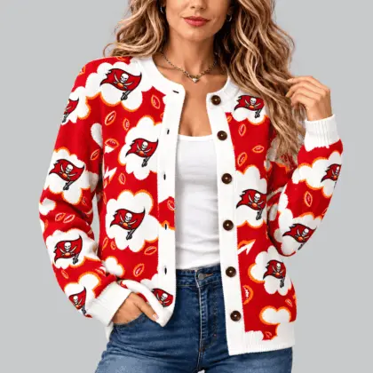 Tampa Bay Buccaneers | NFL Kiss Pattern Knit Cardigan
