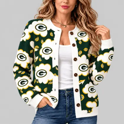 Green Bay Packers | NFL Kiss Pattern Knit Cardigan
