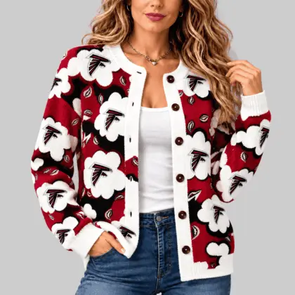 Atlanta Falcons | NFL Kiss Pattern Knit Cardigan
