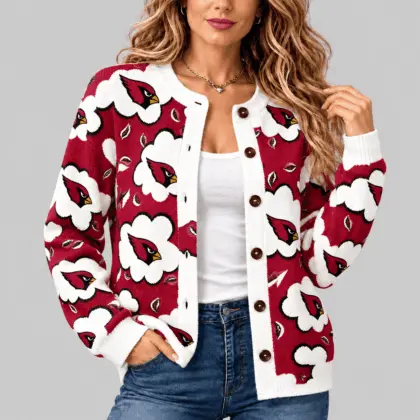 Arizona Cardinals | NFL Kiss Pattern Knit Cardigan