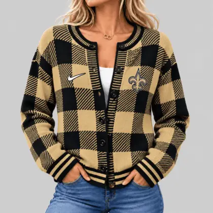 New Orleans Saints | NFL Buffalo Check Knit Cardigan