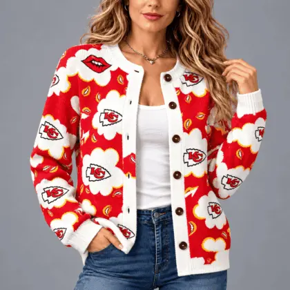 Kansas City Chiefs | NFL Kiss Pattern Knit Cardigan
