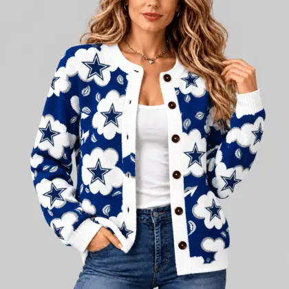 Dallas Cowboys | NFL Kiss Pattern Knit Cardigan
