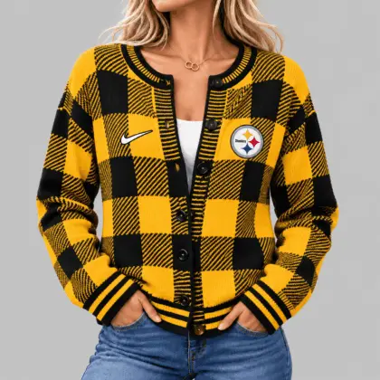 Pittsburgh Steelers | NFL Buffalo Check Knit Cardigan