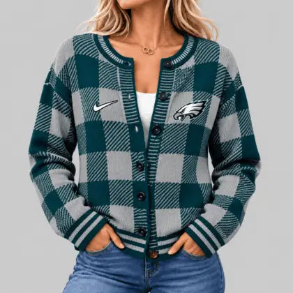 Philadelphia Eagles | NFL Buffalo Check Knit Cardigan