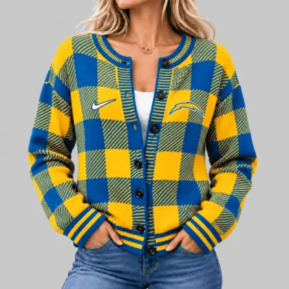 Los Angeles Chargers | NFL Buffalo Check Knit Cardigan