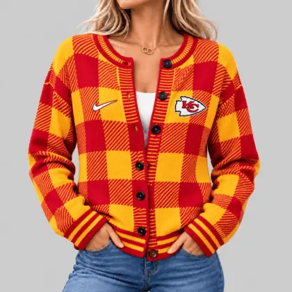 Kansas City Chiefs | NFL Buffalo Check Knit Cardigan