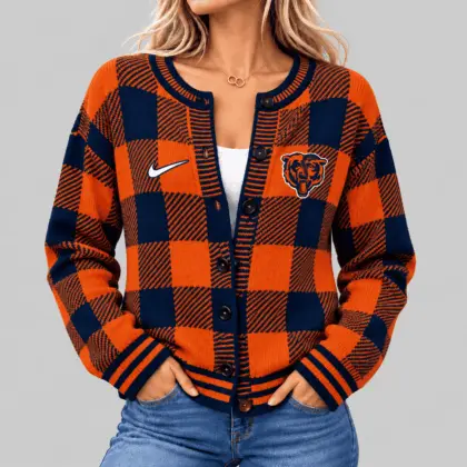 Chicago Bears | NFL Buffalo Check Knit Cardigan