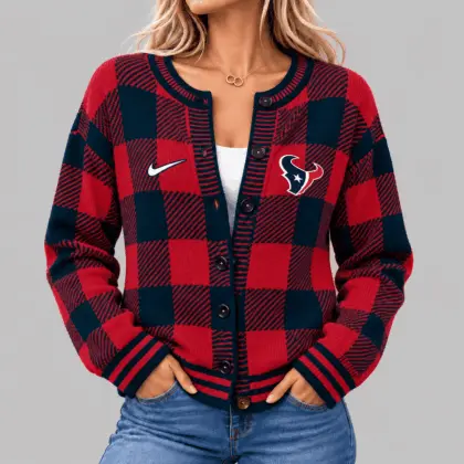 Houston Texans | NFL Buffalo Check Knit Cardigan