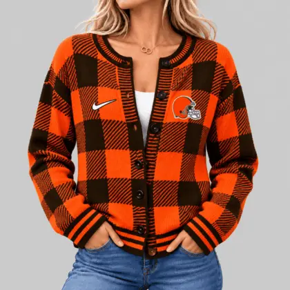 Cleveland Browns | NFL Buffalo Check Knit Cardigan