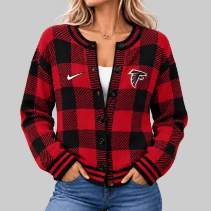Atlanta Falcons | NFL Buffalo Check Knit Cardigan