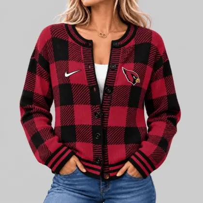 Arizona Cardinals | NFL Buffalo Check Knit Cardigan