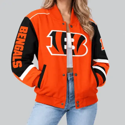 Cincinnati Bengals | NFL Oversized Logo Baseball Jacket