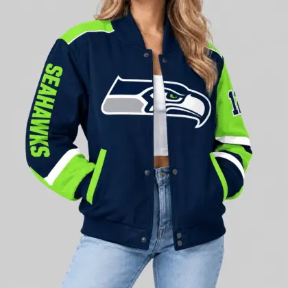 Seattle Seahawks | NFL Oversized Logo Baseball Jacket
