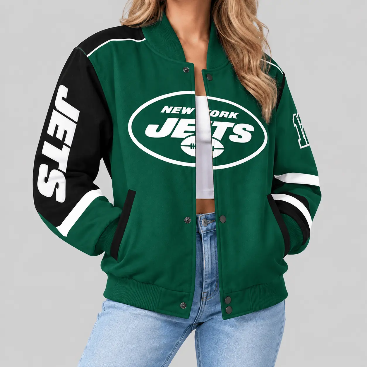New York Jets | NFL Oversized Logo Baseball Jacket