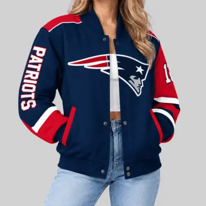 New England Patriots | NFL Oversized Logo Baseball Jacket