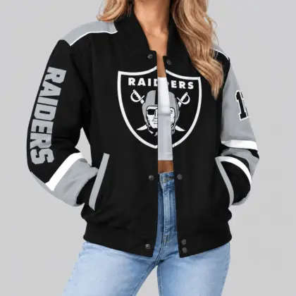 Las Vegas Raiders | NFL Oversized Logo Baseball Jacket