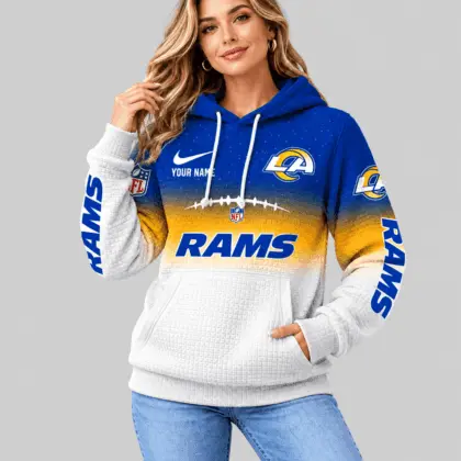 Los Angeles Rams | NFL Gradient Football Waffle Hoodie