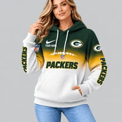 Green Bay Packers | NFL Gradient Football Waffle Hoodie