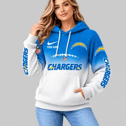 Los Angeles Chargers | NFL Gradient Football Waffle Hoodie