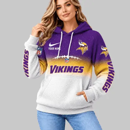 Minnesota Vikings | NFL Gradient Football Waffle Hoodie