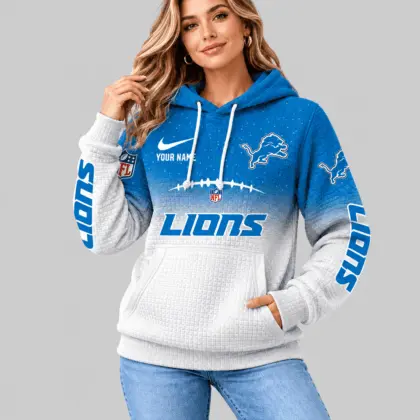Detroit Lions | NFL Gradient Football Waffle Hoodie