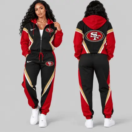 San Francisco 49ers | NFL Contrast Panel Track Jacket Jogger Set