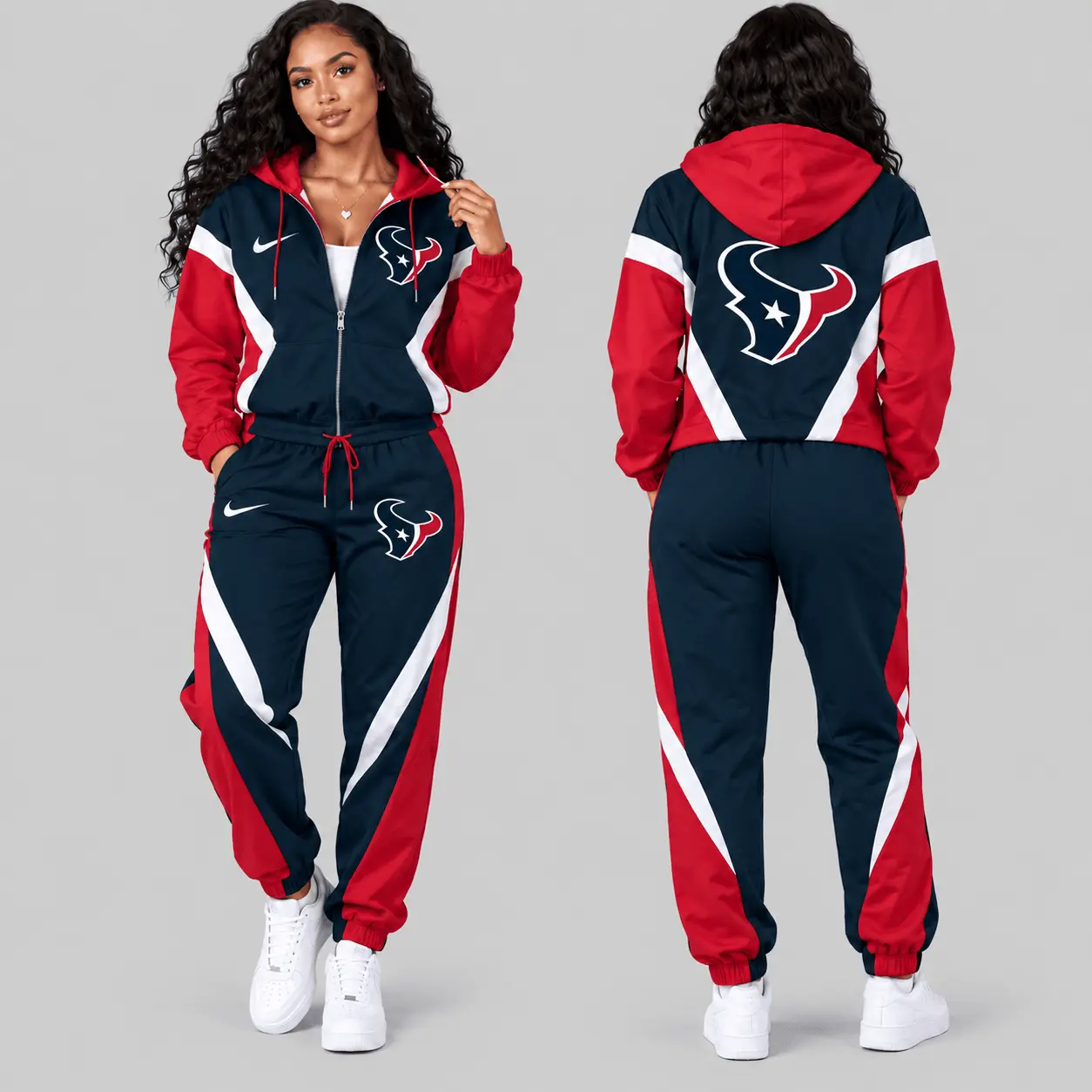 Houston Texans | NFL Contrast Panel Track Jacket Jogger Set