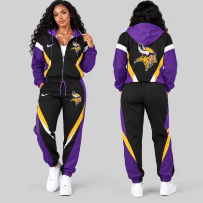 Minnesota Vikings | NFL Contrast Panel Track Jacket Jogger Set
