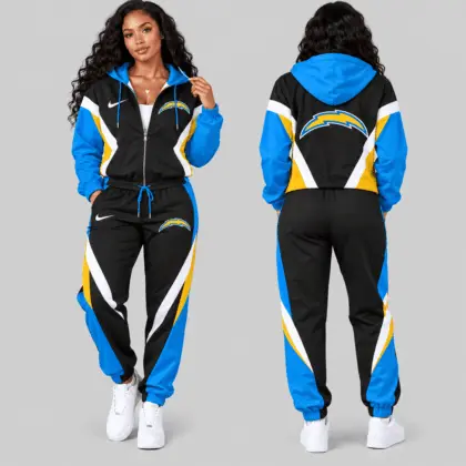 Los Angeles Chargers | NFL Contrast Panel Track Jacket Jogger Set