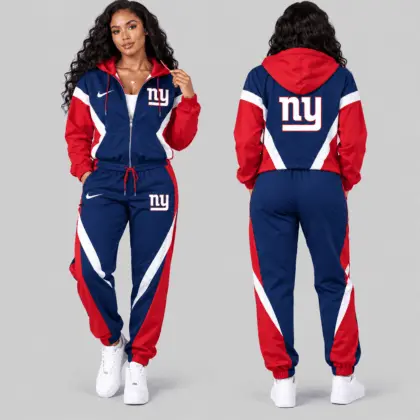 New York Giants | NFL Contrast Panel Track Jacket Jogger Set