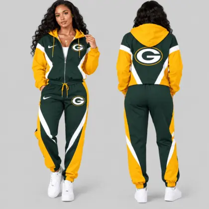 Green Bay Packers | NFL Contrast Panel Track Jacket Jogger Set