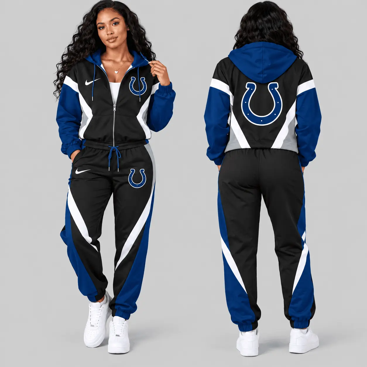 Indianapolis Colts | NFL Contrast Panel Track Jacket Jogger Set