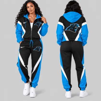 Carolina Panthers | NFL Contrast Panel Track Jacket Jogger Set