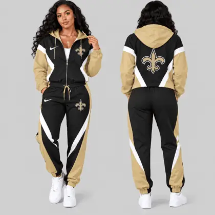 New Orleans Saints | NFL Contrast Panel Track Jacket Jogger Set