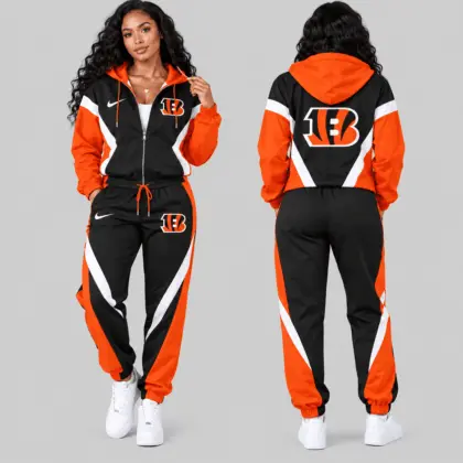 Cincinnati Bengals | NFL Contrast Panel Track Jacket Jogger Set